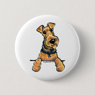 Macaron Rond 5 Cm Schéma Airedale Terrier