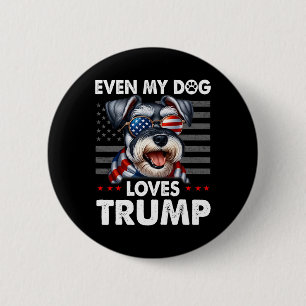 Macaron Rond 5 Cm Schnauzer même mon chien aime Trump drôle