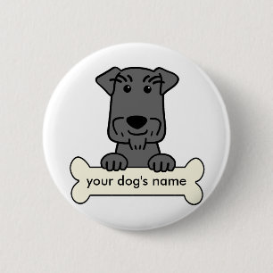 Macaron Rond 5 Cm Schnauzer miniature personnalisé