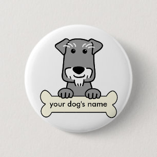 Macaron Rond 5 Cm Schnauzer miniature personnalisé