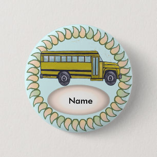 Macaron Rond 5 Cm School Bus