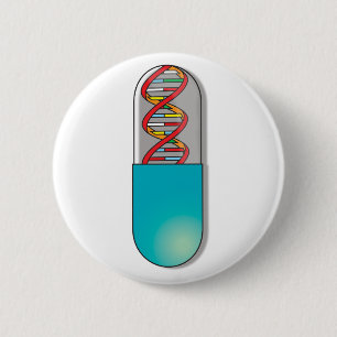Macaron Rond 5 Cm Science de la capsule d'ADN