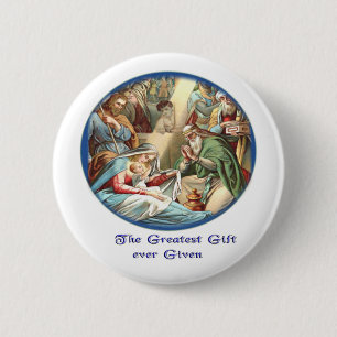 Macaron Rond 5 Cm Sciences de la Nativité