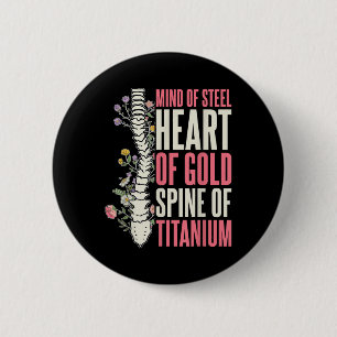 Macaron Rond 5 Cm Scoliosis Guerrier Scoliosis Chirurgie Récupératio