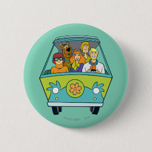 Macaron Rond 5 Cm Scooby-Doo & Gang Mystery Machine