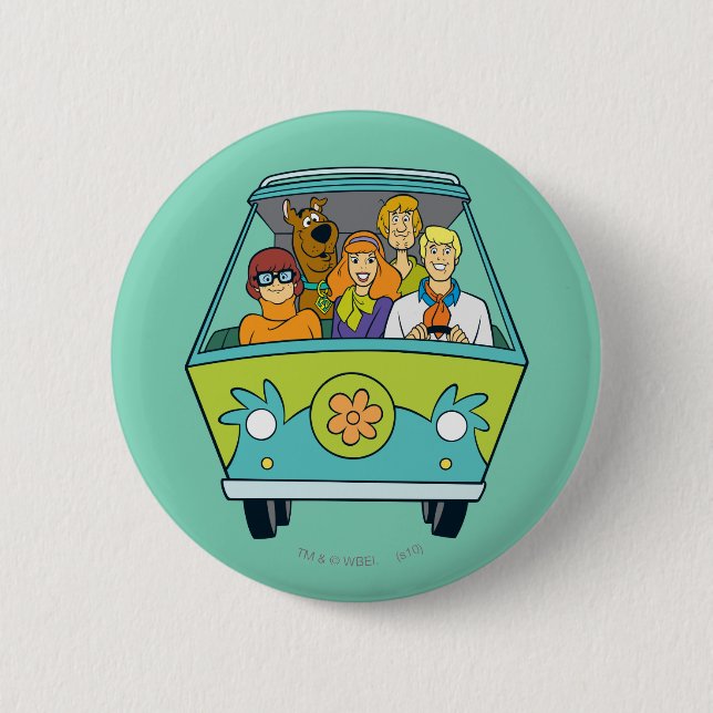 Macaron Rond 5 Cm Scooby-Doo & Gang Mystery Machine (Devant)