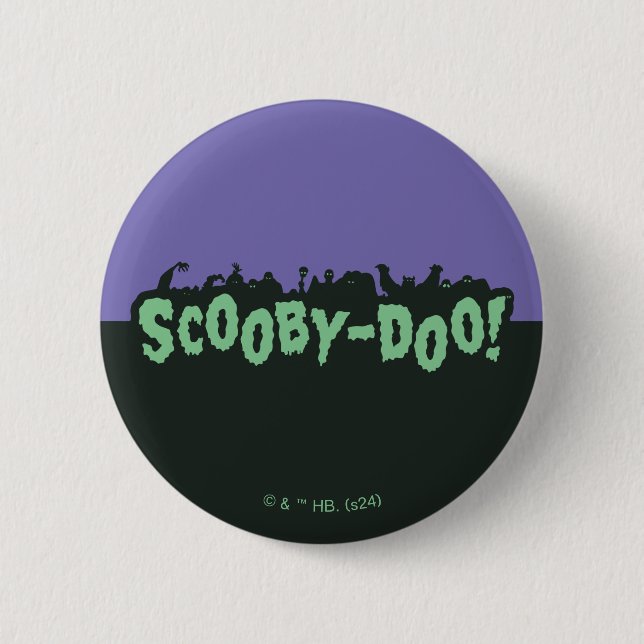 Macaron Rond 5 Cm Scooby-Doo ! Logo Monster Silhouette (Devant)