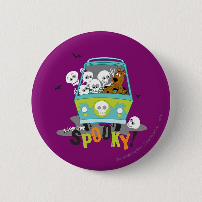 Macaron Rond 5 Cm Scooby-Doo Spooky Mystery Machine (Devant)