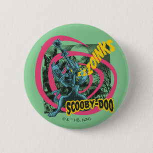 Macaron Rond 5 Cm Scooby-Doo Zoinks Punk Guitare Graphisme