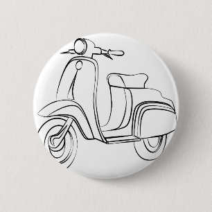 Macaron Rond 5 Cm Scooter vintage