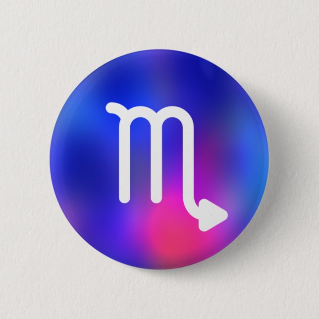 Macaron Rond 5 Cm Scorpio (Devant)