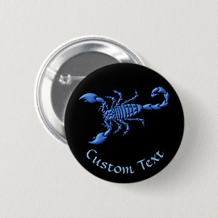 Macaron Rond 5 Cm Scorpion bleu