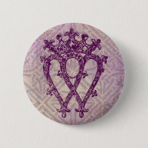 Macaron Rond 5 Cm Scottish Luckenbooth violet noeud celtique