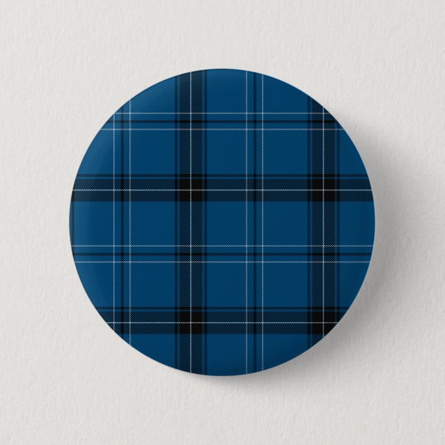 Macaron Rond 5 Cm Scottish Ramsay Blue Tartan (Devant)