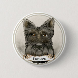 Macaron Rond 5 Cm Scottish Terrier Rondo
