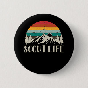 Macaron Rond 5 Cm Scout Nature Forest Mountain Camper Adventure