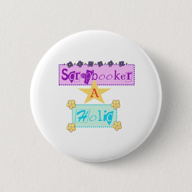 Macaron Rond 5 Cm Scrapbooker un Holic (Devant)