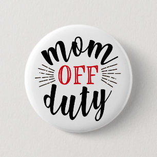 Macaron Rond 5 Cm Script de typographie hors service de Maman