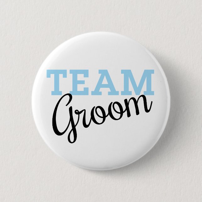 Macaron Rond 5 Cm Script Team Groom (Devant)