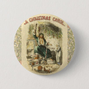 Macaron Rond 5 Cm Scrooge Christmas Carol Art Imprimer l'illustratio