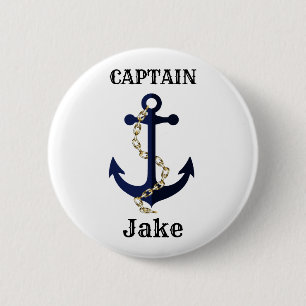 Macaron Rond 5 Cm Sea anchor, chain, personalized