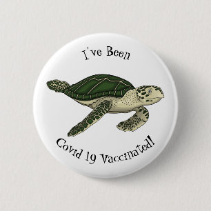 Macaron Rond 5 Cm Sea turtle cartoon