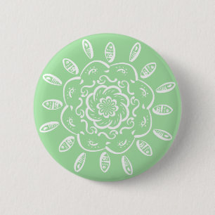 Macaron Rond 5 Cm Seafoam Mandala