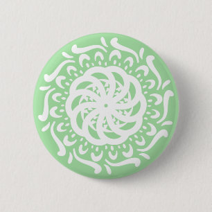 Macaron Rond 5 Cm Seafoam Mandala