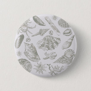 Macaron Rond 5 Cm Seashell Soft Antique Art Beach Shops