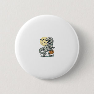 Macaron Rond 5 Cm Seau à bonbons T-Rex momie Halloween vecteur vinta