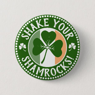 Macaron Rond 5 Cm Secouer vos Shamrocks Funny Saint Patrick's Day