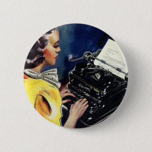 Macaron Rond 5 Cm Secrétaire de direction d'entreprise vintage tapan