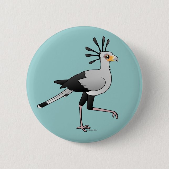 Macaron Rond 5 Cm Secrétaire oiseau (Devant)