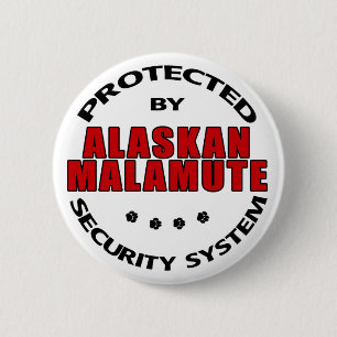 Macaron Rond 5 Cm Sécurité Alaskan Malamute