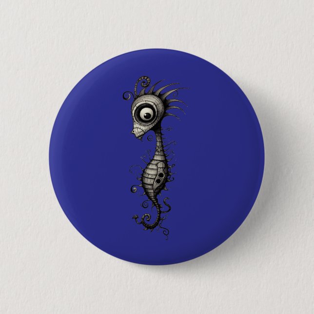 Macaron Rond 5 Cm Seepferd seahorse (Devant)
