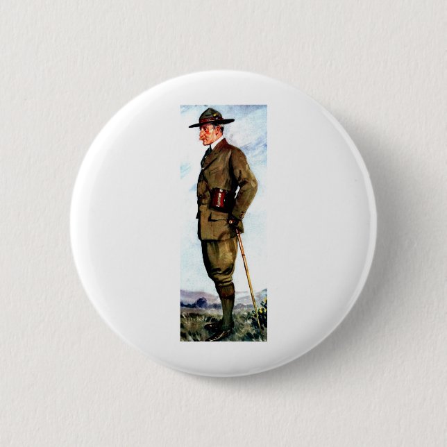 Macaron Rond 5 Cm Seigneur Baden-Powell - fondateur de surveillance (Devant)