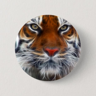 Macaron Rond 5 Cm Seigneur des jungles indiennes, le tigre de