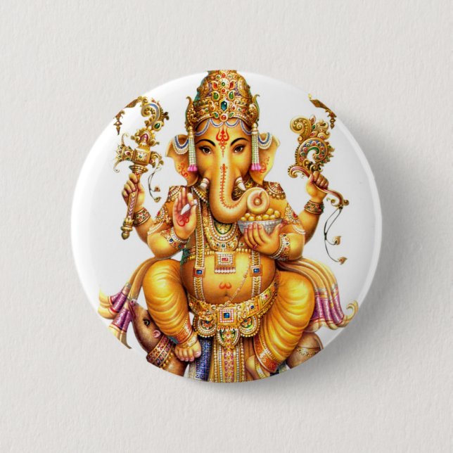 MACARON ROND 5 CM SEIGNEUR GANESH HINDU GOD (Devant)