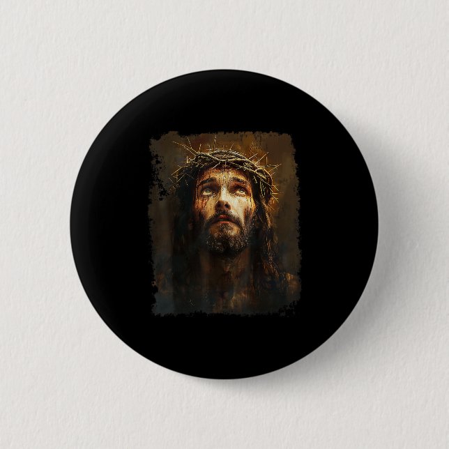 Macaron Rond 5 Cm Seigneur Jésus-Christ  (Devant)