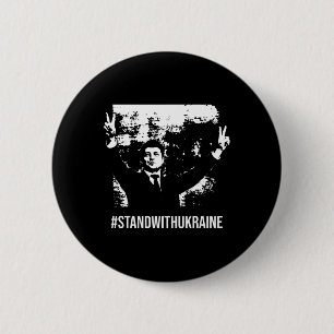 Macaron Rond 5 Cm Selenskyj Soutenez l'Ukraine Arrêtez la Guerre Sou