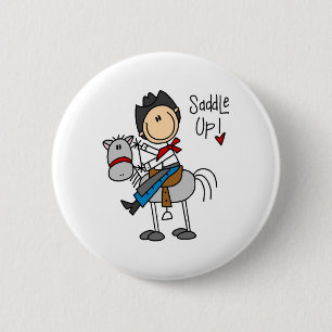 Macaron Rond 5 Cm Sellez ! Chiffre bouton de bâton de cowboy