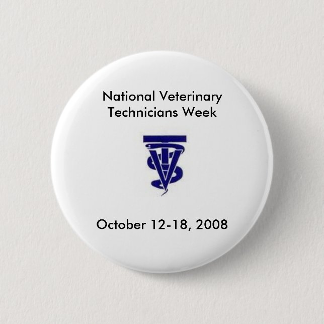 Macaron Rond 5 Cm Semaine vétérinaire nationale 2008 de techniciens (Devant)