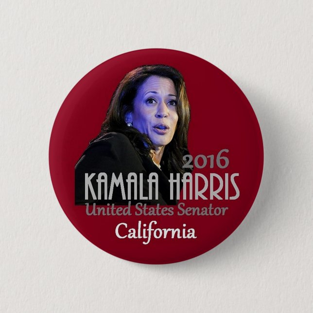 Macaron Rond 5 Cm Sénat 2016 de Kamala Harris (Devant)