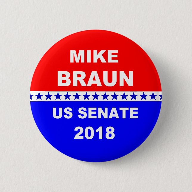 Macaron Rond 5 Cm Sénat Indiana de Mike Braun USA (Devant)