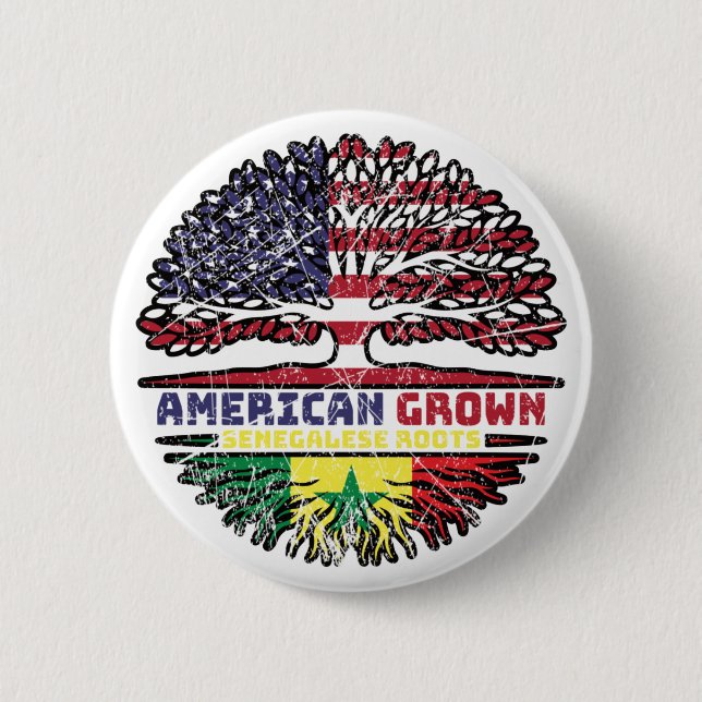 Macaron Rond 5 Cm Sénégal Sénégalais Etats-Unis Etats-Unis (Devant)