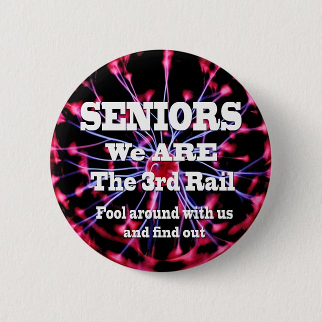 Macaron Rond 5 Cm Seniors Nous Sommes Le Troisième Rail (Devant)