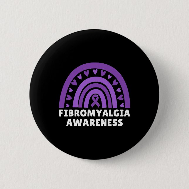 Macaron Rond 5 Cm Sensibilisation à la fibromyalgie Hommes Femmes Cu (Devant)