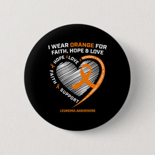 Macaron Rond 5 Cm Sensibilisation à la leucémie Faith Hope Love Leuk