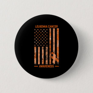 Macaron Rond 5 Cm Sensibilisation à la leucémie USA Drapeau Leucémie