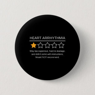 Macaron Rond 5 Cm Sensibilisation à l'arythmie cardiaque Évaluation 